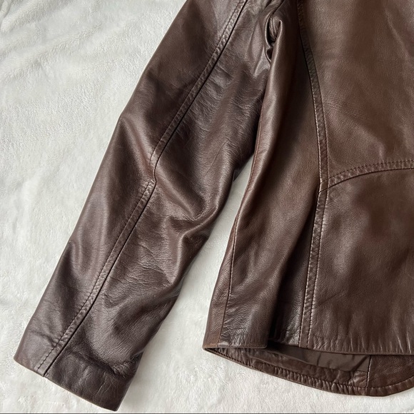 DANIER Italian Leather Brown Blazer - Picture 10 of 14